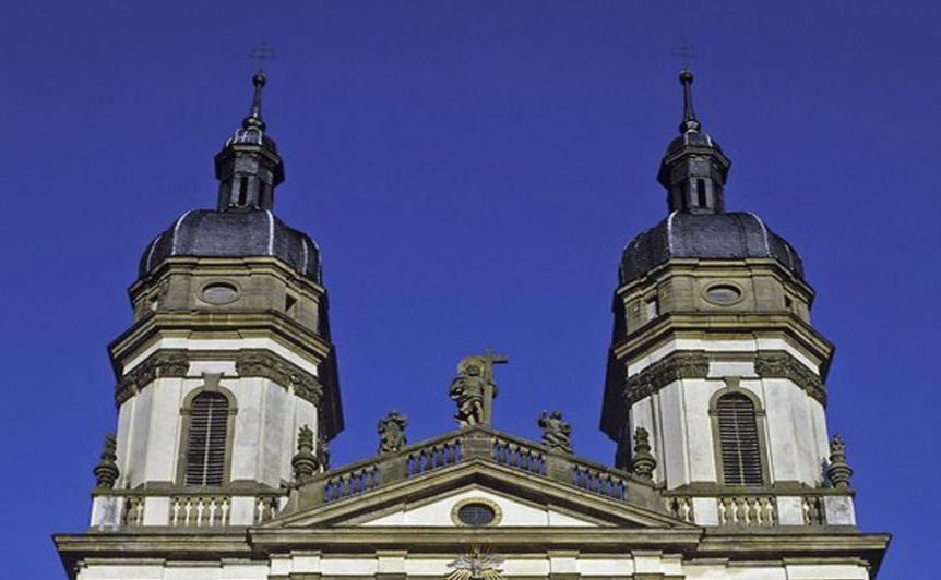 The double towers of the Baroque church, Schöntal Monastery